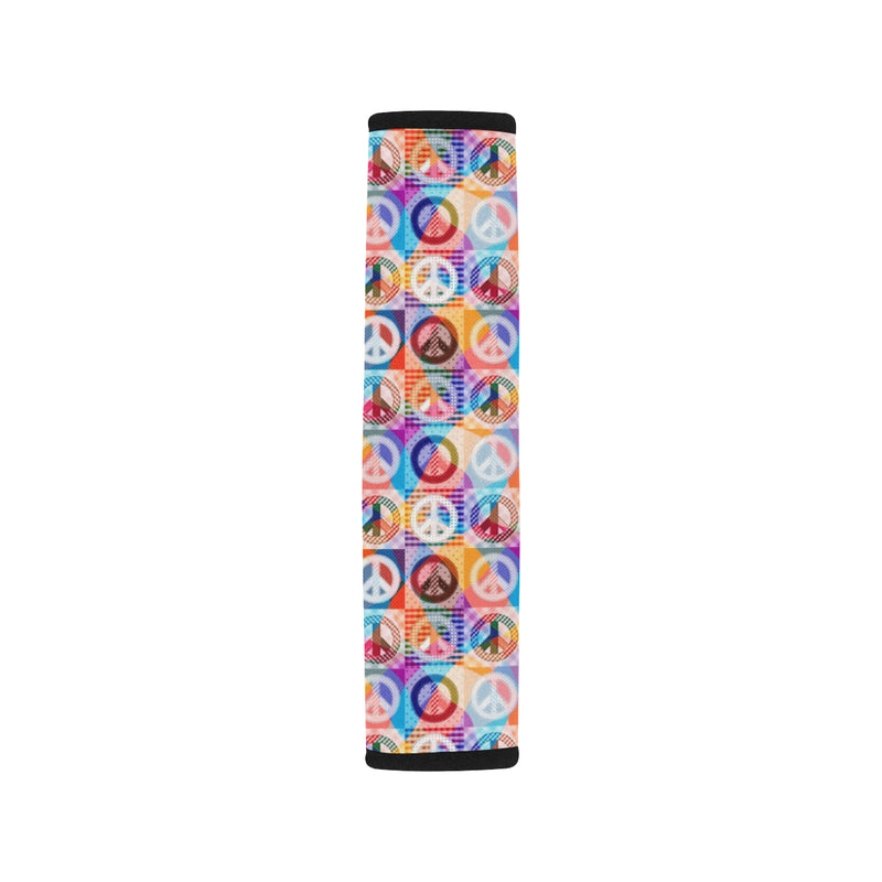 Peace Sign Patchwork Design Print Car Seat Belt Cover