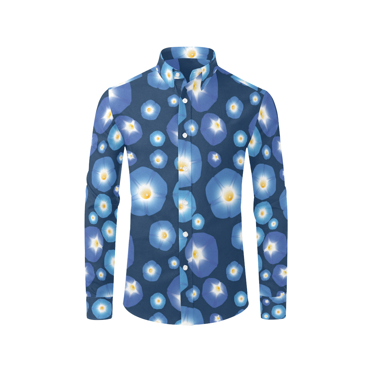 Morning Glory Pattern Print Design 02 Men's Long Sleeve Shirt