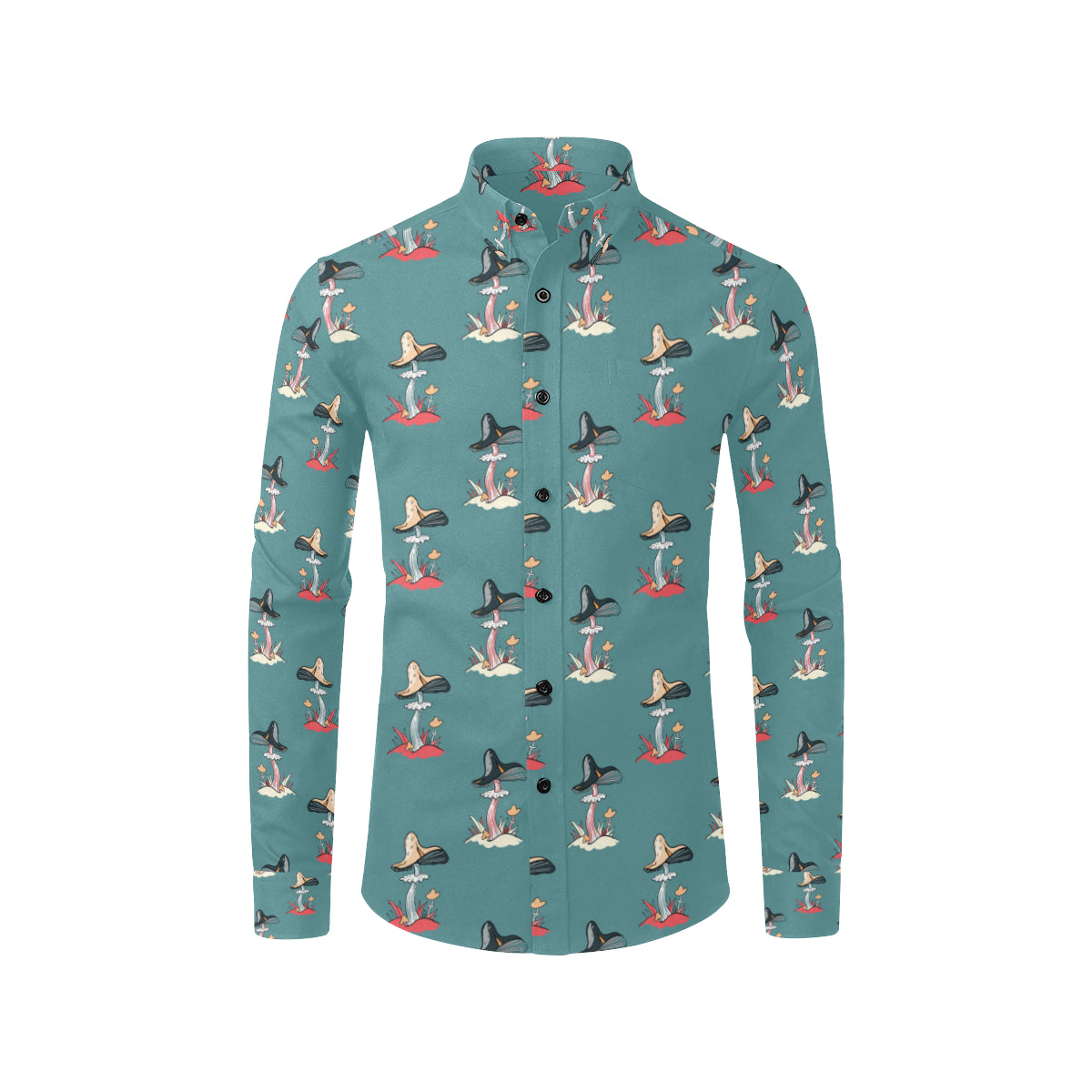 Mushroom Pattern Print Design A04 Men's Long Sleeve Shirt