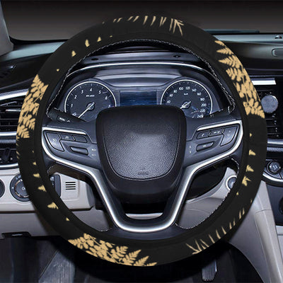 Fern Leave Bright Print Pattern Steering Wheel Cover with Elastic Edge