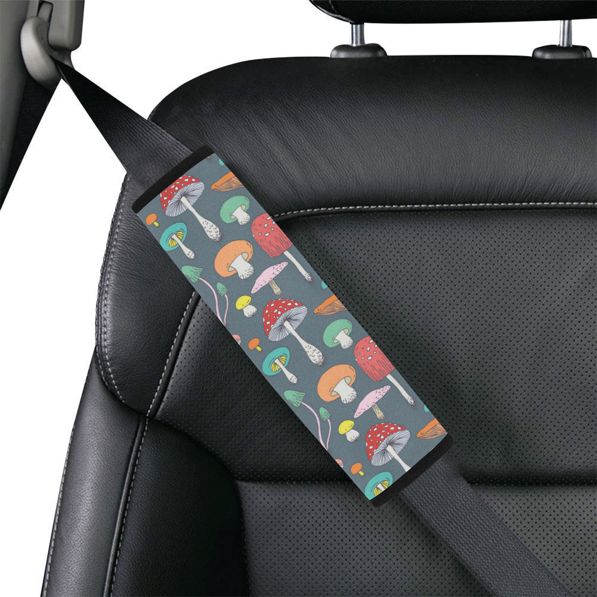 Mushroom Pattern Print Design A03 Car Seat Belt Cover