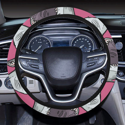 Great White Shark Pattern Print Design 01 Steering Wheel Cover with Elastic Edge