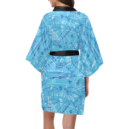 Math Pattern Print Design 02 Women's Short Kimono