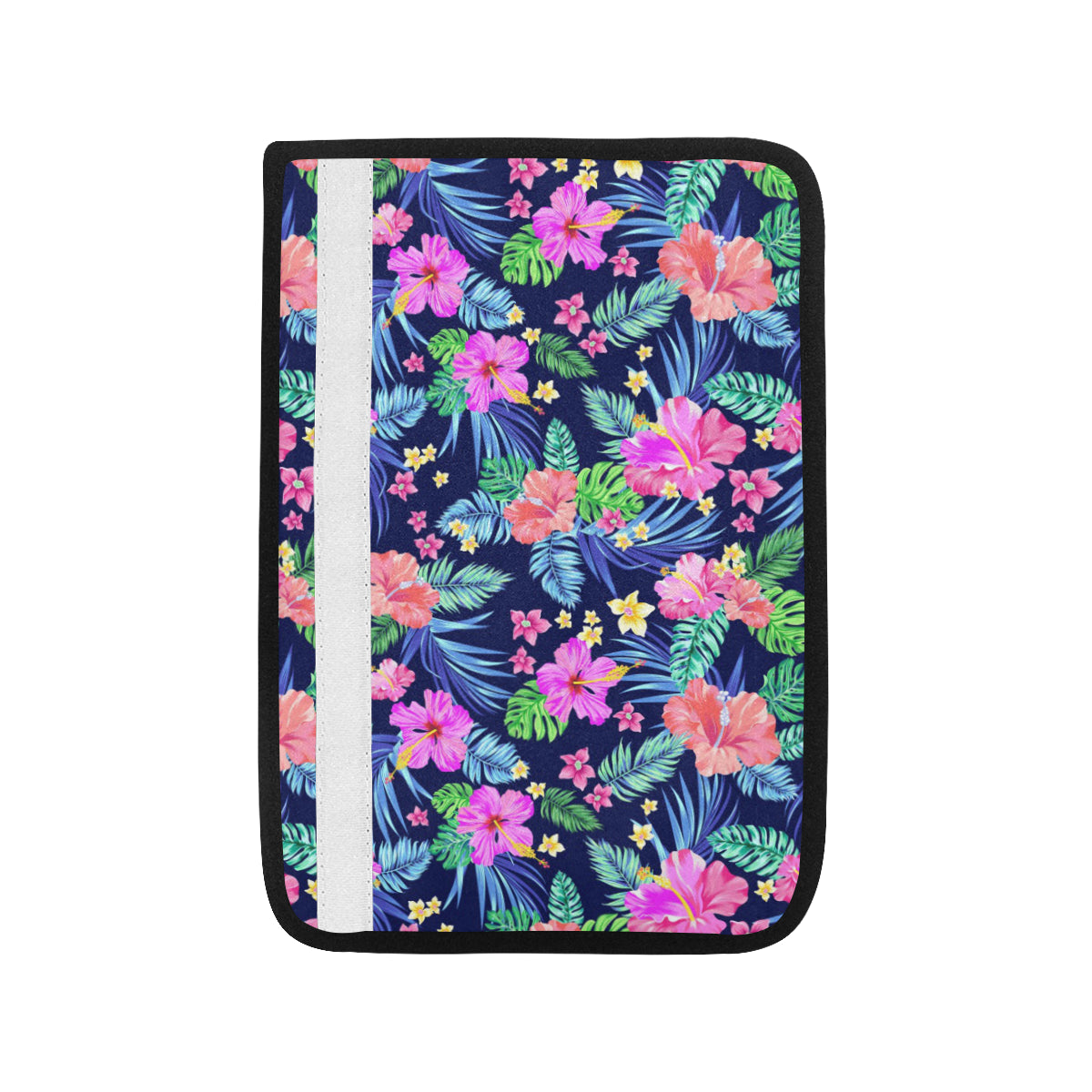 Neon Hibiscus Pattern Print Design HB016 Car Seat Belt Cover