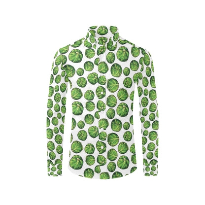 Brussels Sprouts Pattern Print Design 02 Men's Long Sleeve Shirt