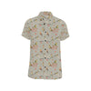 Birds Pattern Print Design 03 Men's Short Sleeve Button Up Shirt