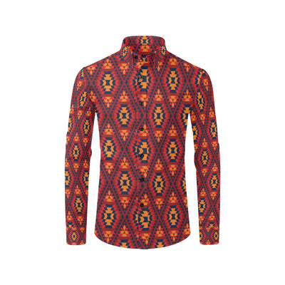 Navajo Pattern Print Design A03 Men's Long Sleeve Shirt