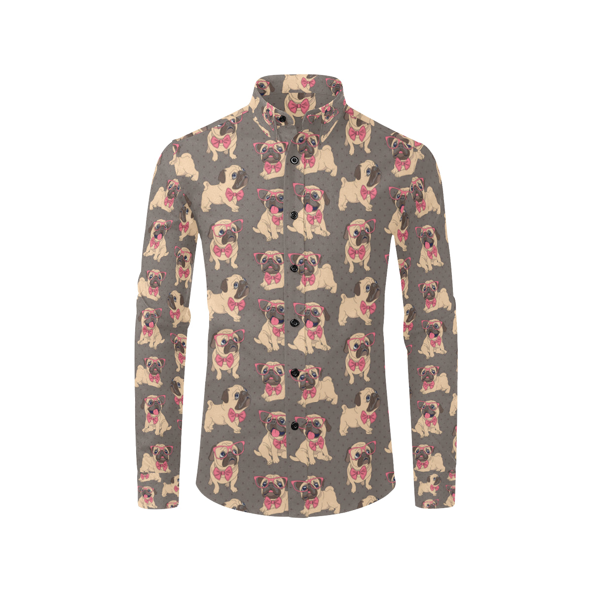 Pug Pattern Print Design A05 Men's Long Sleeve Shirt