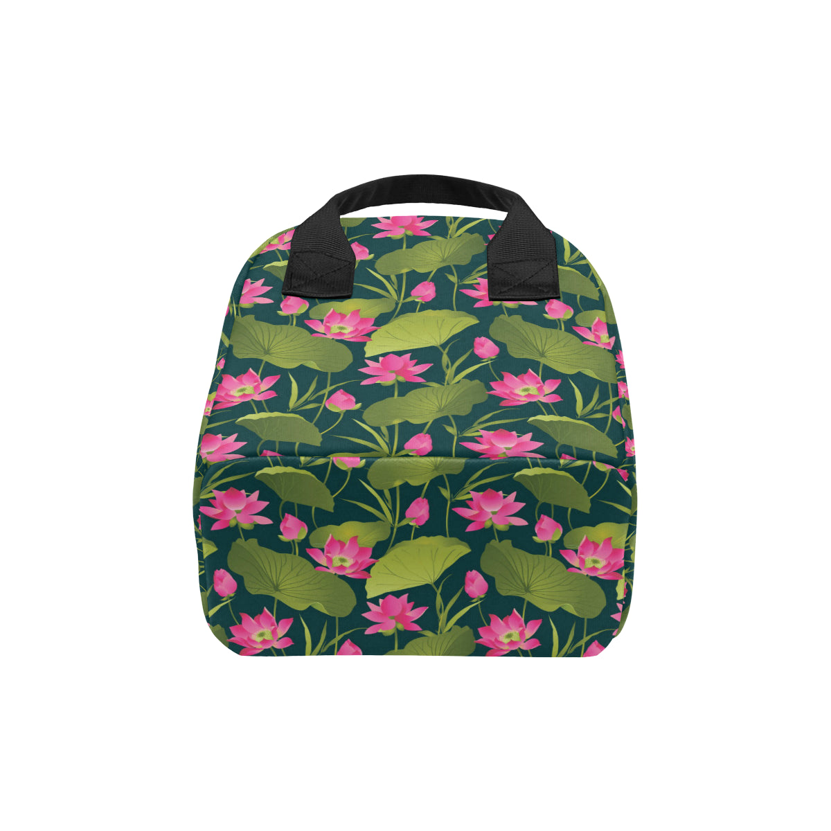 Water Lily Pattern Print Design WL09 Insulated Lunch Bag