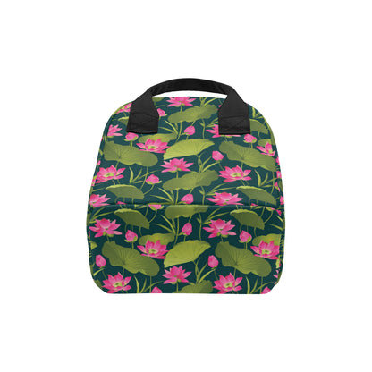 Water Lily Pattern Print Design WL09 Insulated Lunch Bag