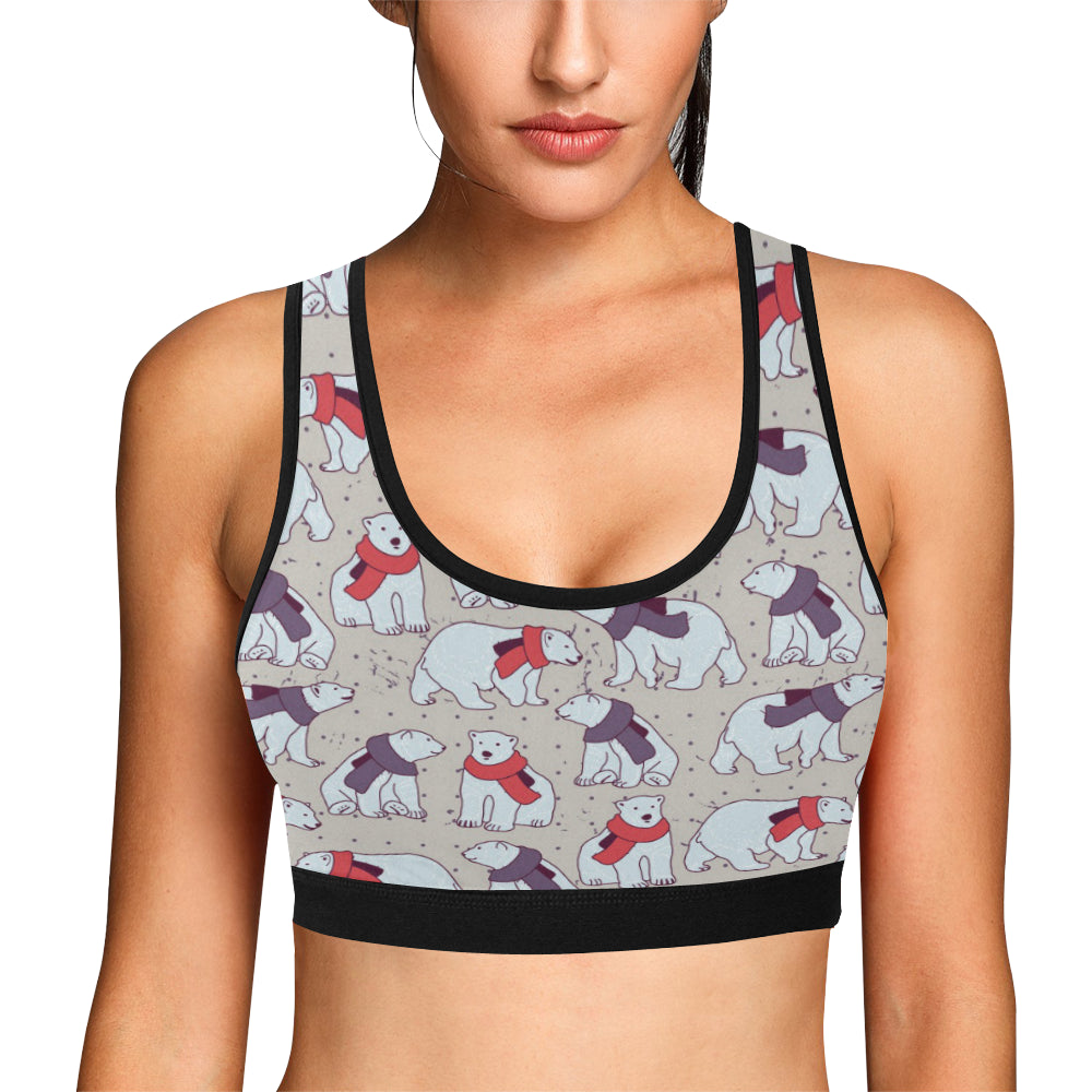 Polar Bear Pattern Print Design PB04 Sports Bra