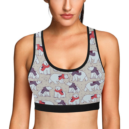 Polar Bear Pattern Print Design PB04 Sports Bra