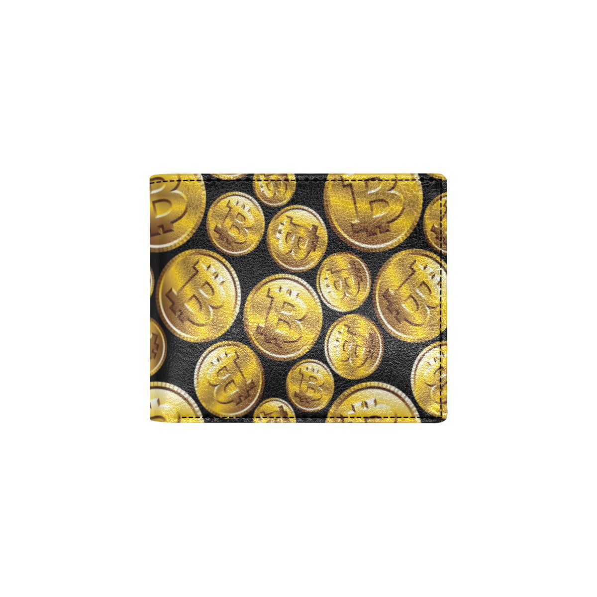 Bitcoin Pattern Print Design DO05 Men's ID Card Wallet