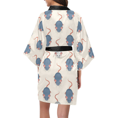 Rat Pattern Print Design 03 Women's Short Kimono