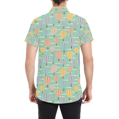 Ballon Pattern Print Design 01 Men's Short Sleeve Button Up Shirt