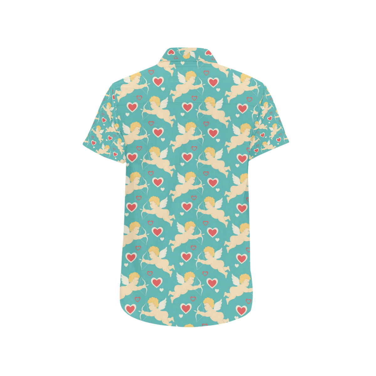 Cupid Pattern Print Design 01 Men's Short Sleeve Button Up Shirt