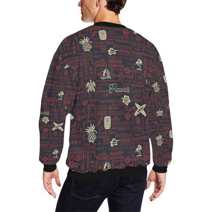 Hawaiian Themed Pattern Print Design H017 Men Long Sleeve Sweatshirt