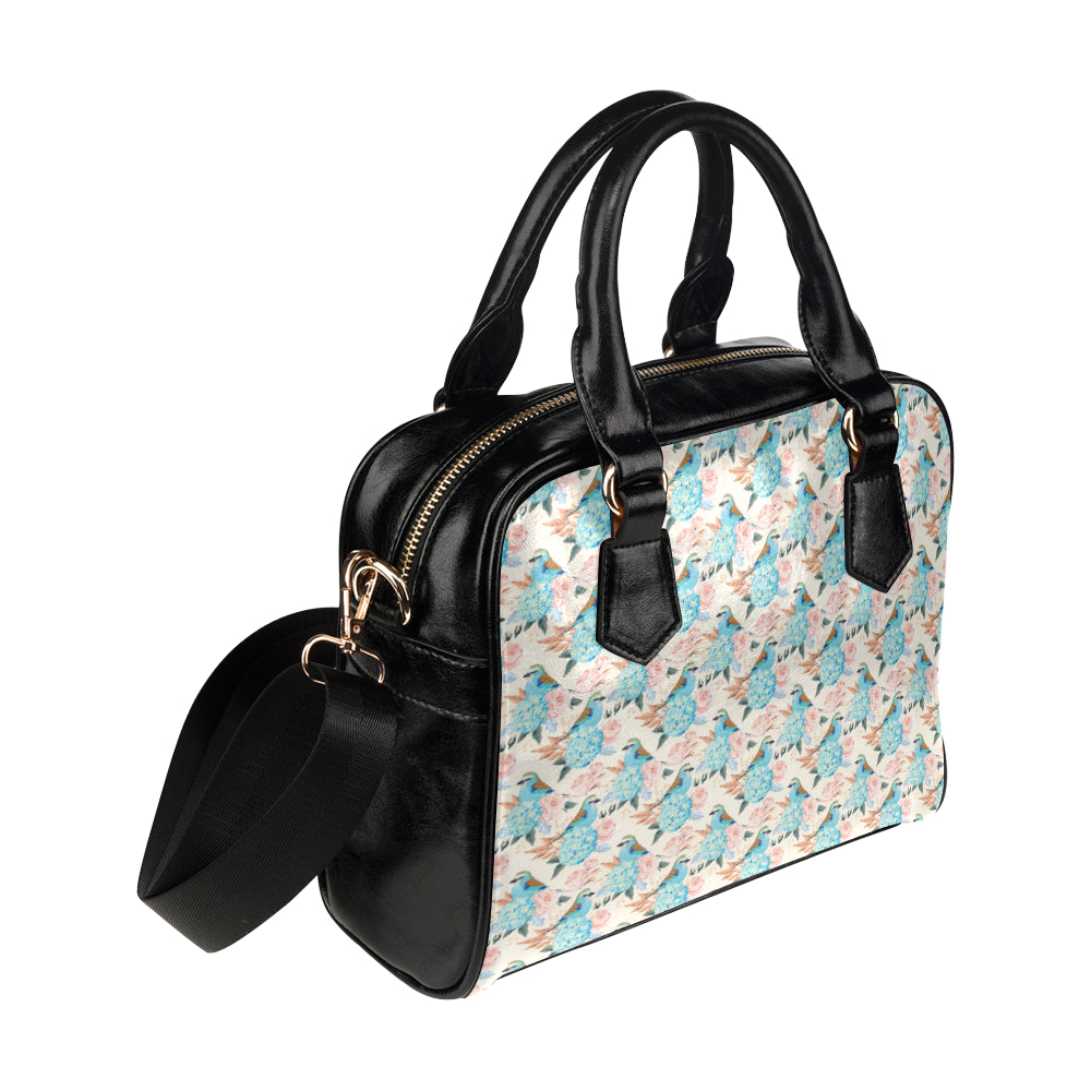 Bluebird Pattern Print Design 03 Shoulder Handbag