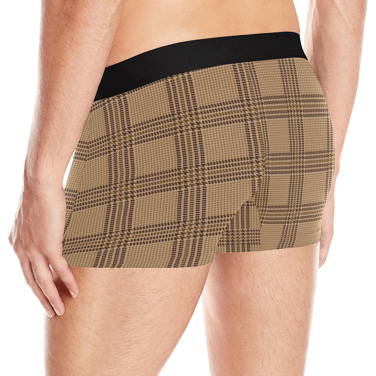 Houndstooth Brown Pattern Print Design 04 Men's Boxer Briefs
