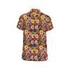 Daisy Gerbera Print Pattern Men's Short Sleeve Button Up Shirt