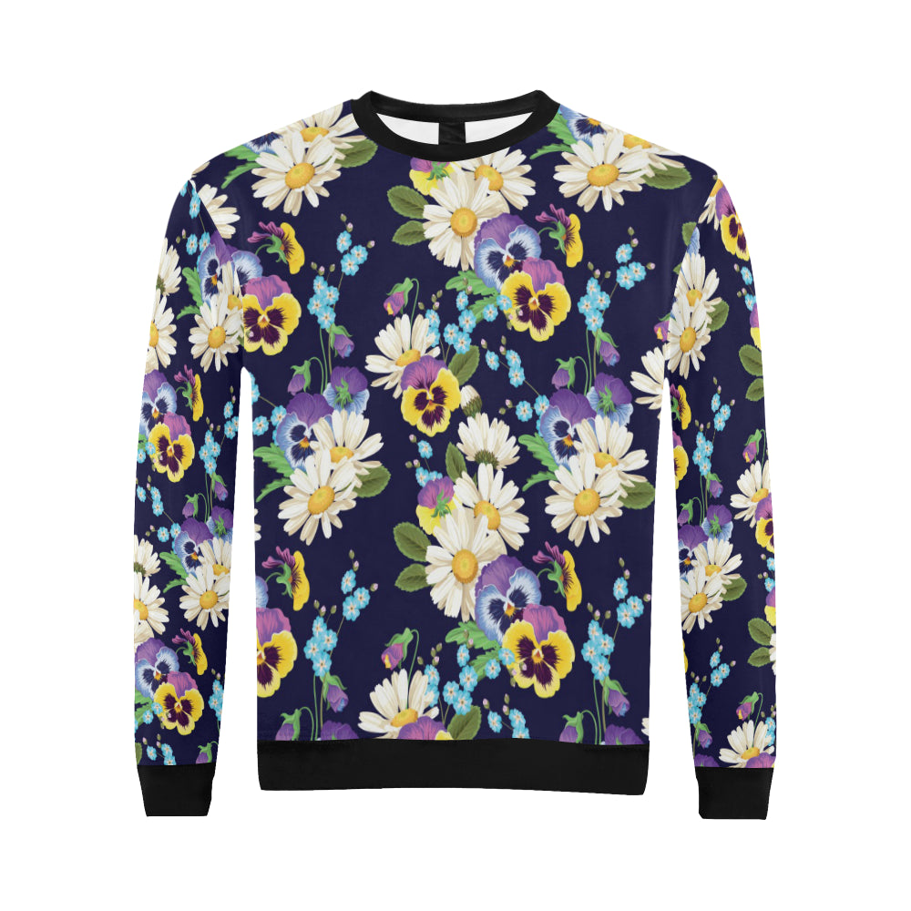 Pansy Pattern Print Design PS03 Men Long Sleeve Sweatshirt