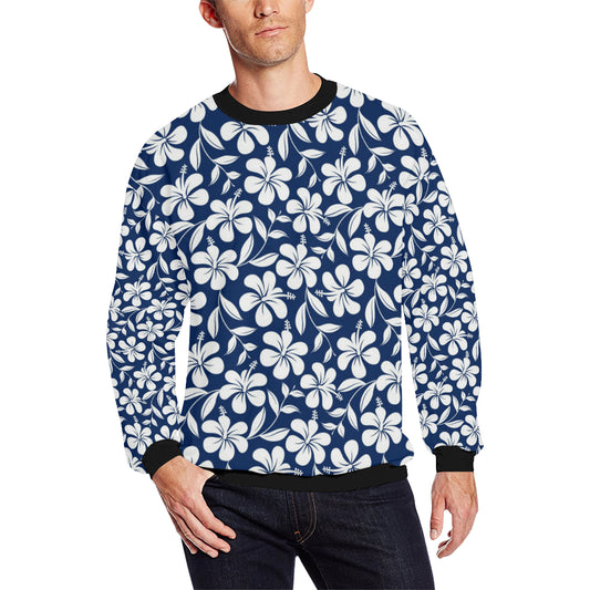 Hibiscus Pattern Print Design HB031 Men Long Sleeve Sweatshirt