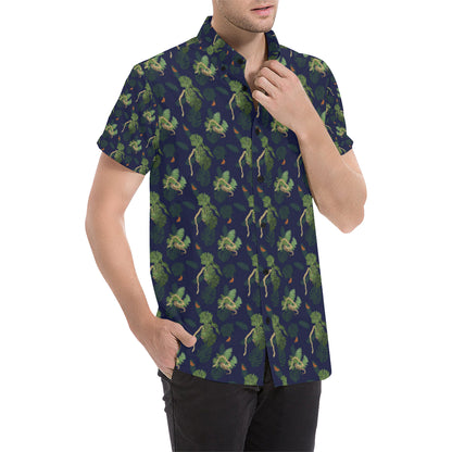Boa Pattern Print Design 02 Men's Short Sleeve Button Up Shirt