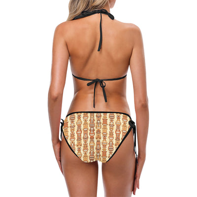 Tiki Orange Vertical Pattern Bikini