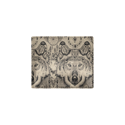 Indian Boho Wolf Men's ID Card Wallet