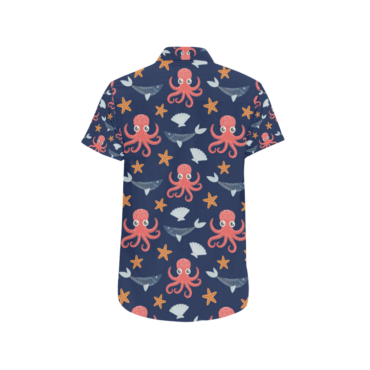 Octopus Pattern Print Design A04 Men's Short Sleeve Button Up Shirt