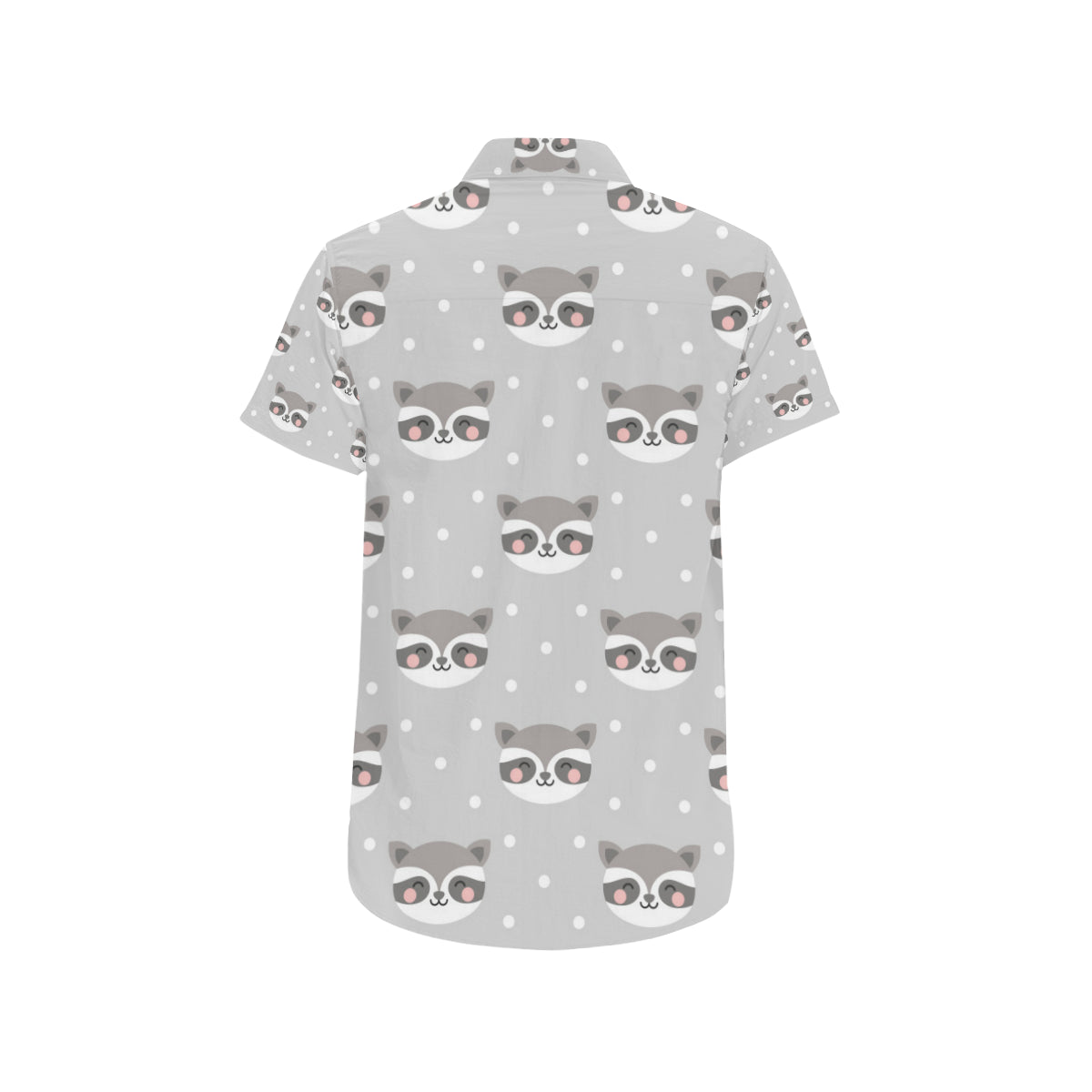 Raccoon Pattern Print Design A04 Men's Short Sleeve Button Up Shirt