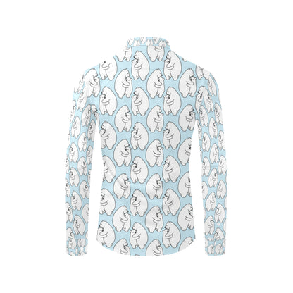 Polar Bear Pattern Print Design PB08 Men's Long Sleeve Shirt