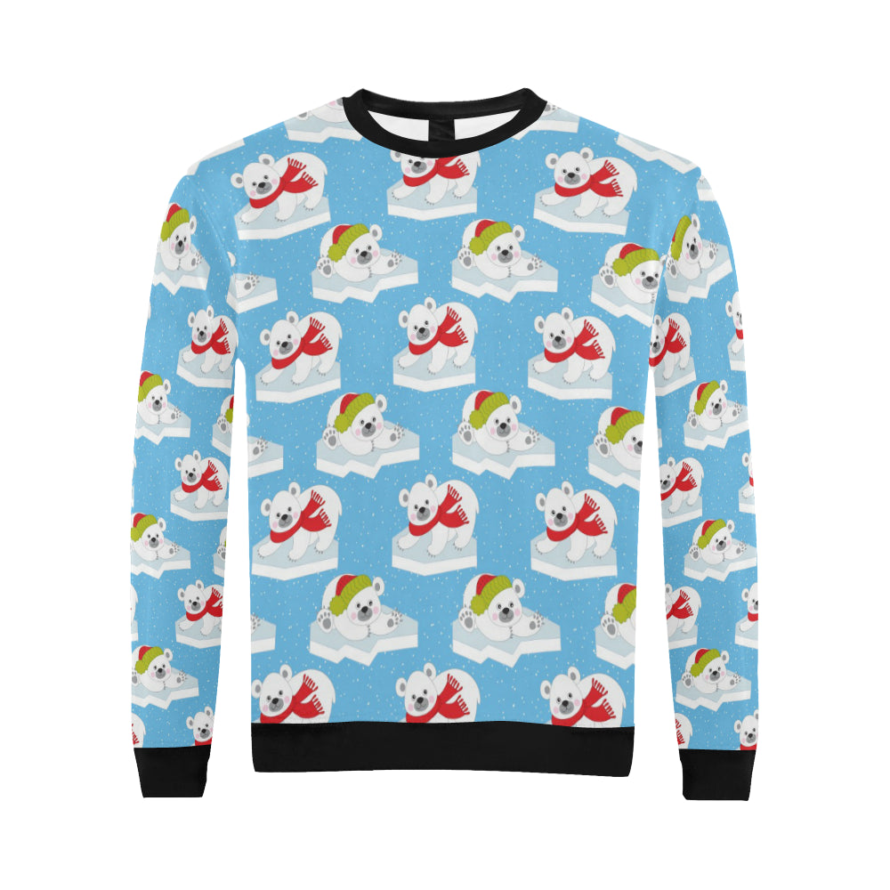 Polar Bear Pattern Print Design PB06 Men Long Sleeve Sweatshirt