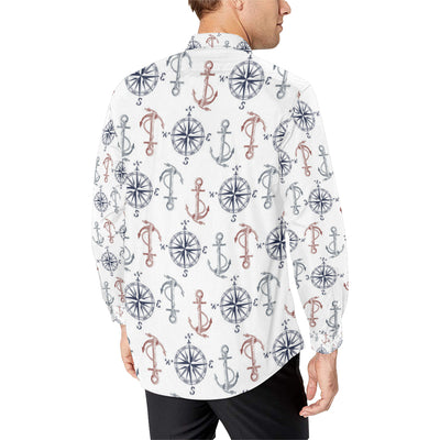 Anchor Pattern Print Design 06 Men's Long Sleeve Shirt