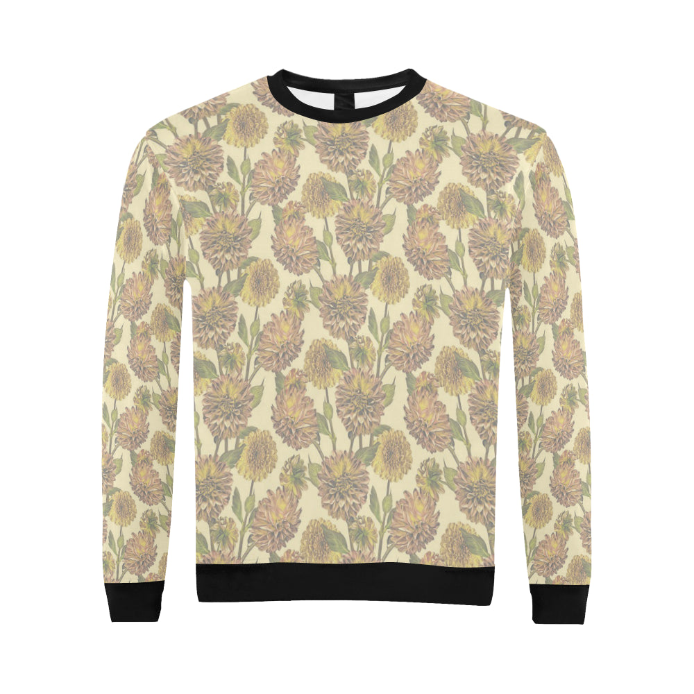 Dahlia Pattern Print Design DH09 Men Long Sleeve Sweatshirt