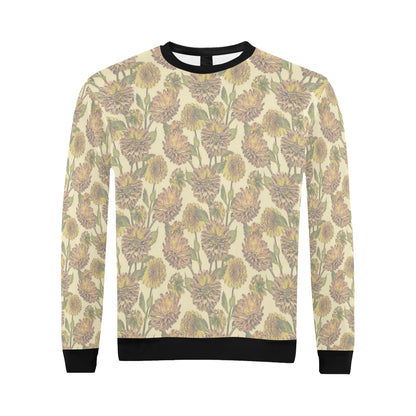 Dahlia Pattern Print Design DH09 Men Long Sleeve Sweatshirt