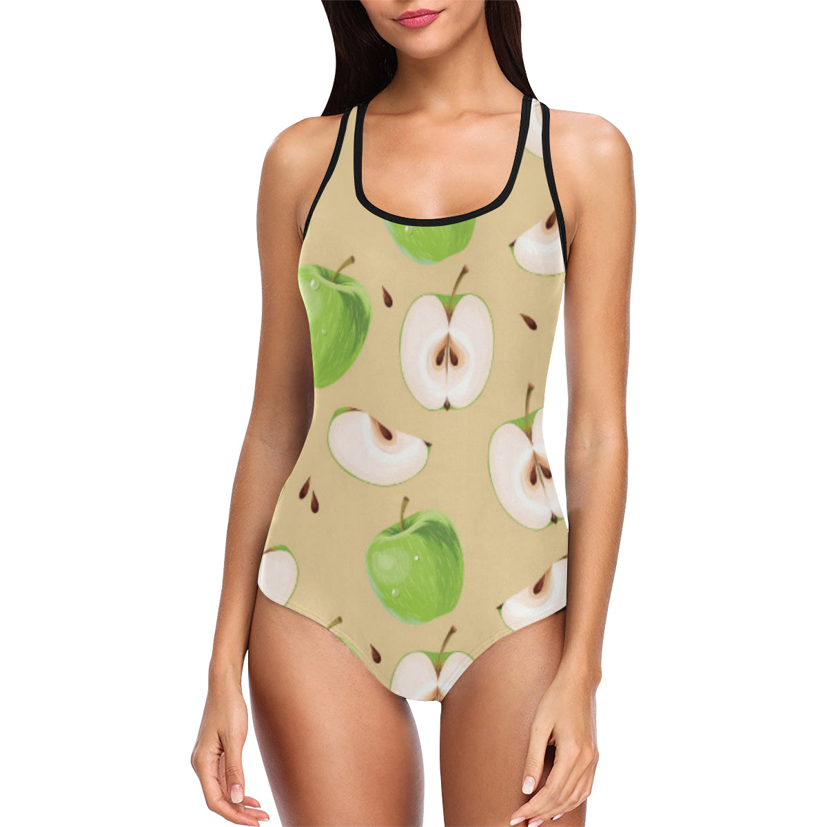 Apple Pattern Print Design AP07 Women Swimsuit