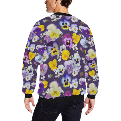 Pansy Pattern Print Design PS02 Men Long Sleeve Sweatshirt