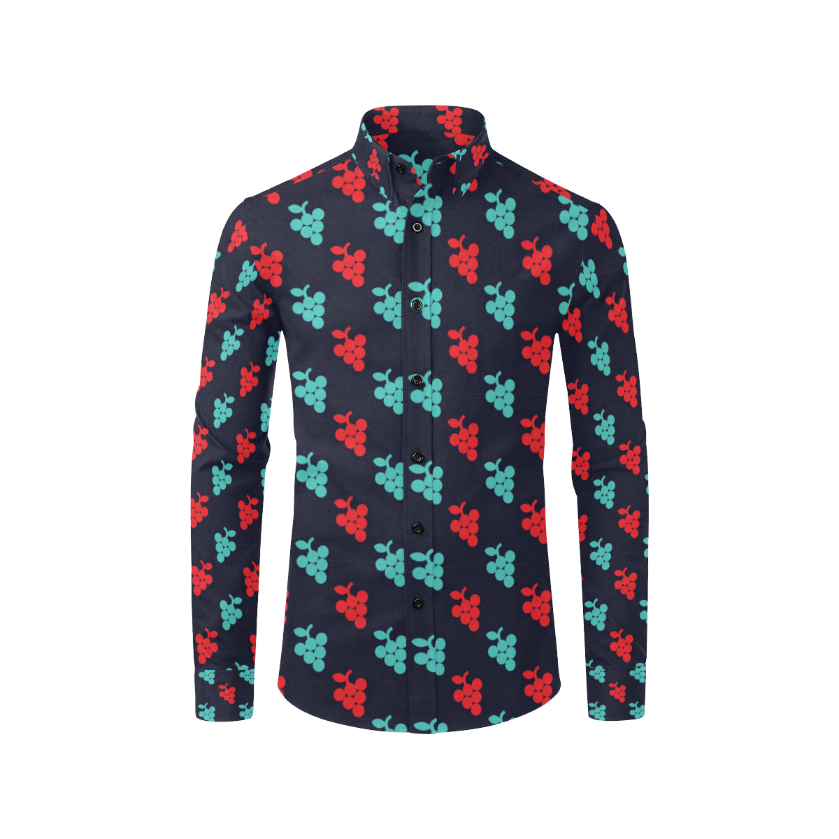 Grape Pattern Print Design GP07 Men's Long Sleeve Shirt
