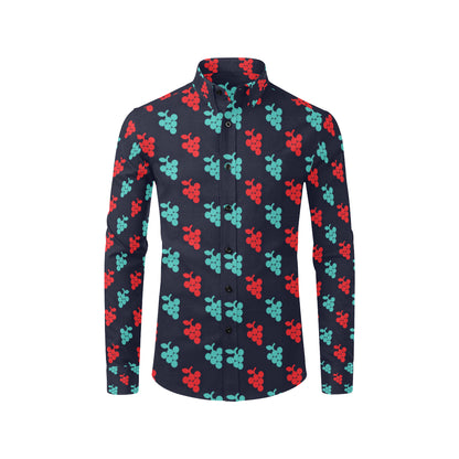 Grape Pattern Print Design GP07 Men's Long Sleeve Shirt