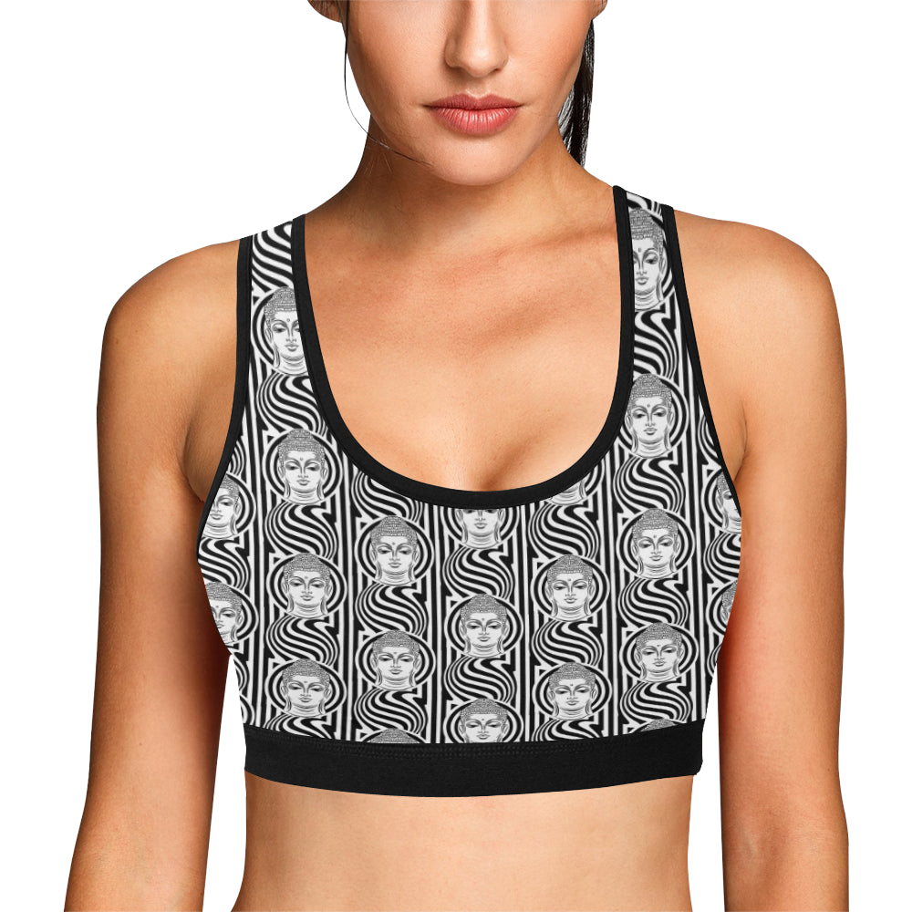 Buddha Pattern Print Design 05 Sports Bra