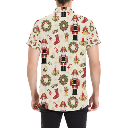 Nutcracker Pattern Print Design A01 Men's Short Sleeve Button Up Shirt