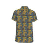 Sea Turtle Pattern Print Design T03 Men's Short Sleeve Button Up Shirt