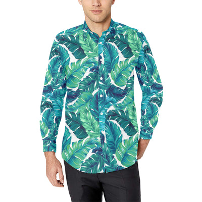 Brightness Tropical Palm Leaves Men's Long Sleeve Shirt