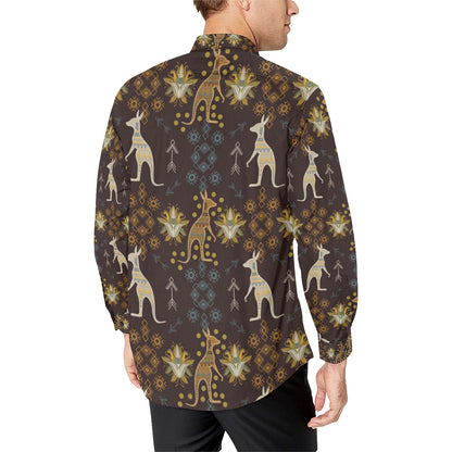 Kangaroos Pattern Print Design 03 Men's Long Sleeve Shirt