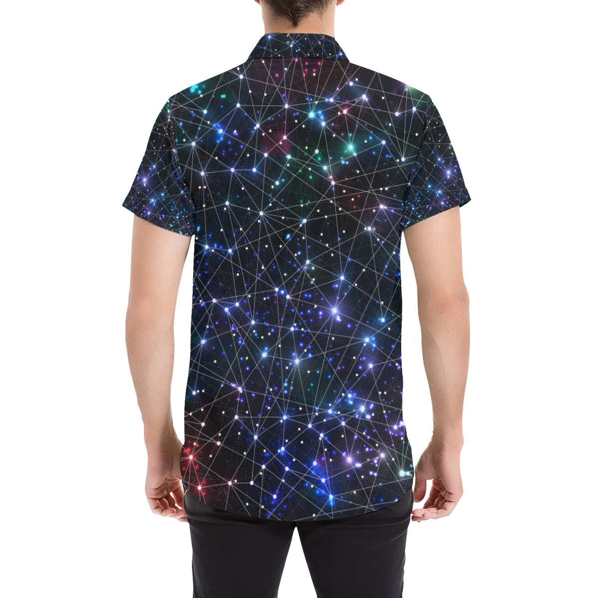 Cosmic Pattern Print Design 01 Men's Short Sleeve Button Up Shirt