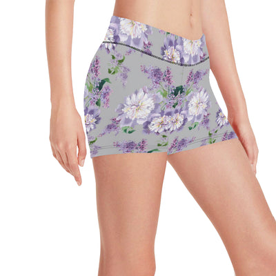 Lilac Pattern Print Design LI07 Yoga Shorts