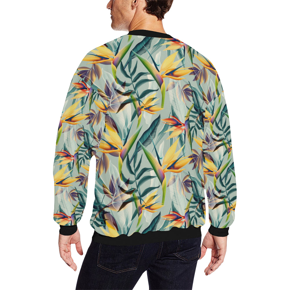 Tropical Flower Pattern Print Design TF022 Men Long Sleeve Sweatshirt