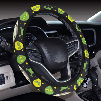 Alien UFO Pattern Steering Wheel Cover with Elastic Edge