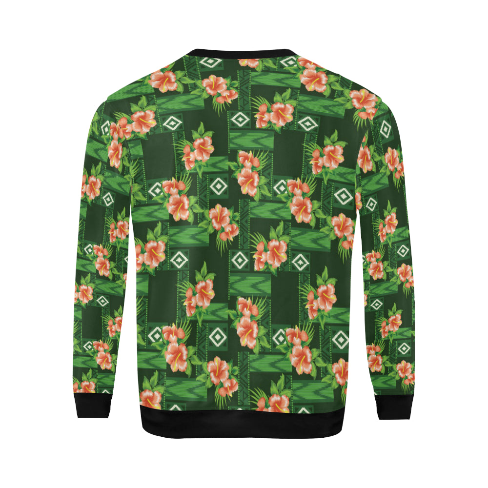 Hibiscus Pattern Print Design HB05 Men Long Sleeve Sweatshirt